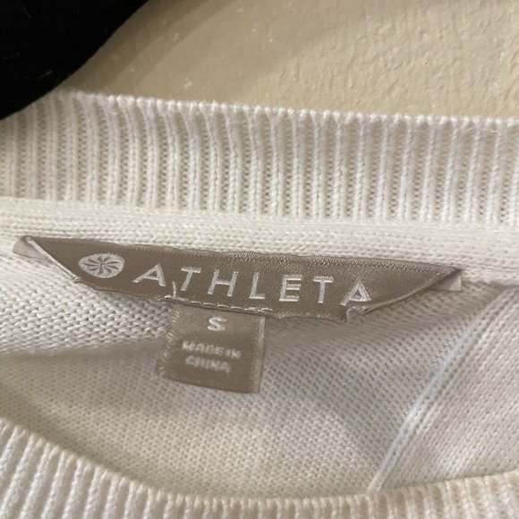 Athleta Open-back Crewneck Sweater White Soft in Size Small - Picture 6 of 7